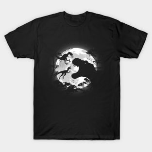 Tyrannosaurus rex vs velociraptors T-Shirt